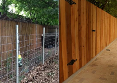 Cedar Picket Fence and pavers