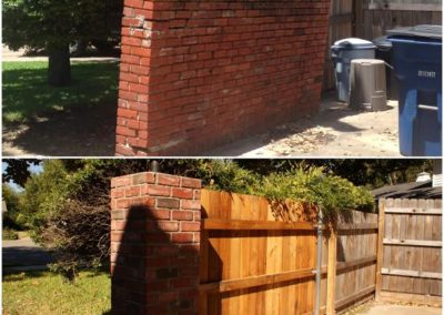 Brick column with fence